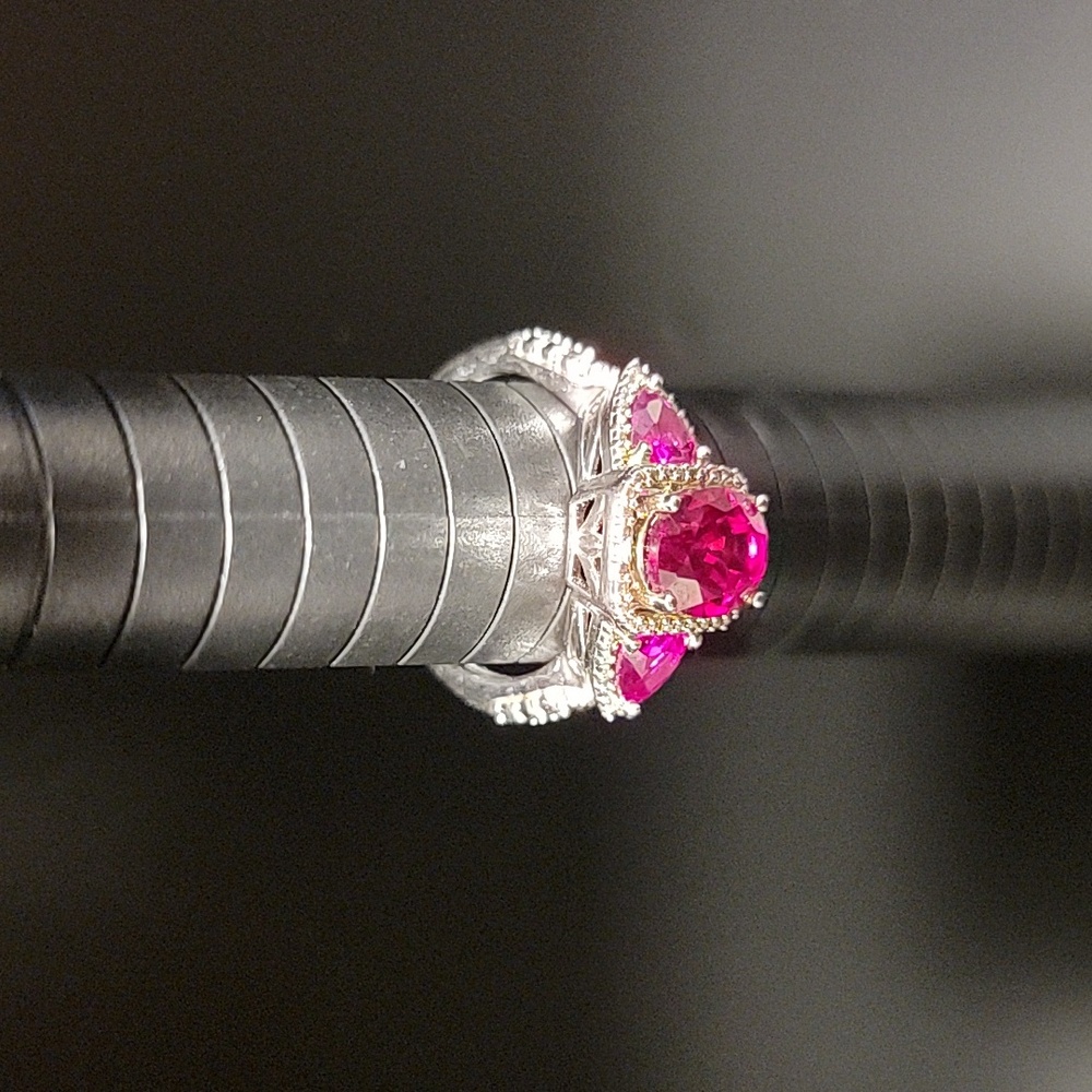 Sterling Silver 925 Ring With Rectangular Deep Pi… - image 7